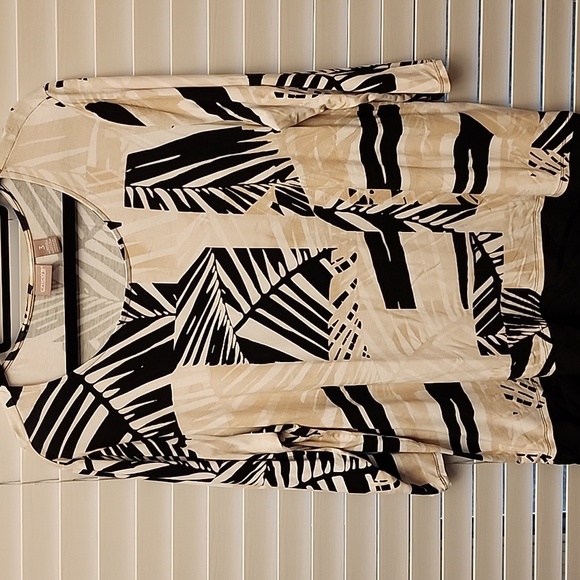 Chico’s Women’s Top Size 3 (XL) Black White Beige - Picture 1 of 8